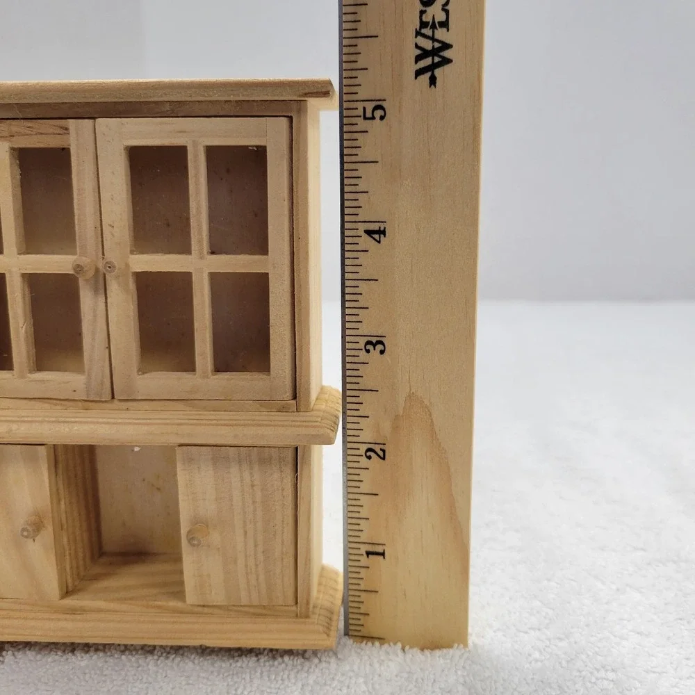 1980s‎ Vintage Doll House 1/12 unfinished wooden furniture: China Cabinet